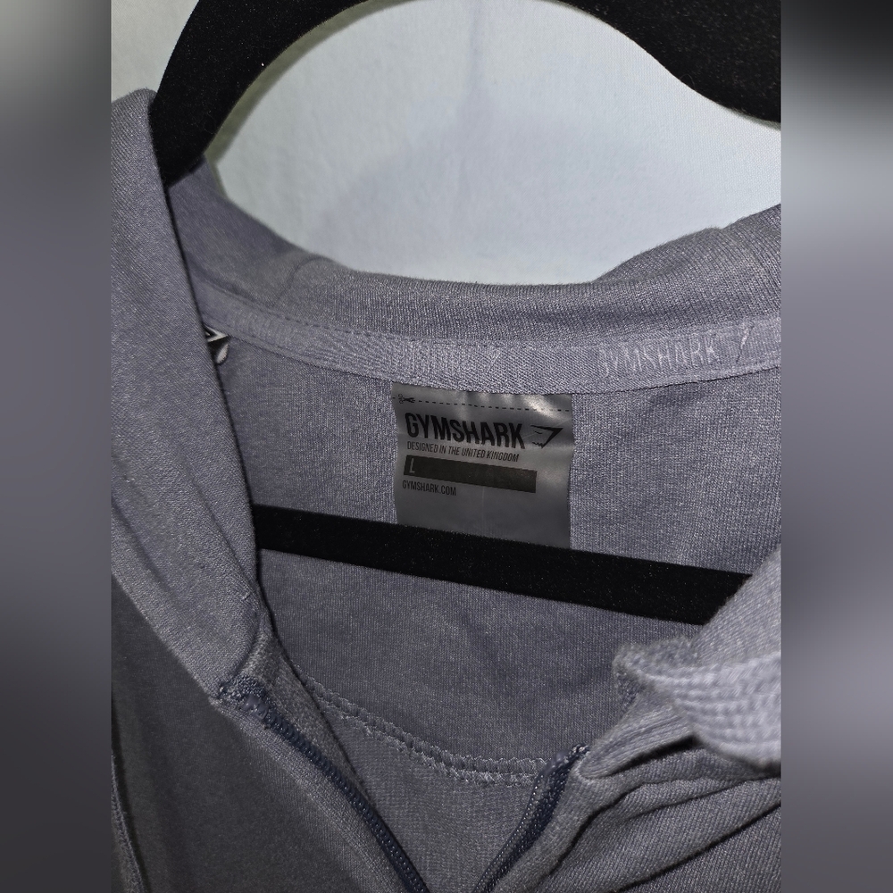 G207. Gymshark Zip-Up Hoodie in Blue/Gray - Size L - Picture 4 of 9